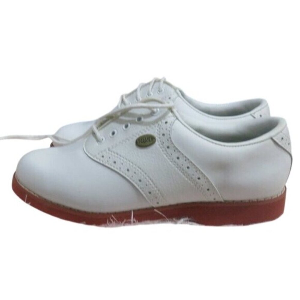 Arnold Palmer AP2500 Vintage Women's White Leather Professional Golf Saddle Shoe